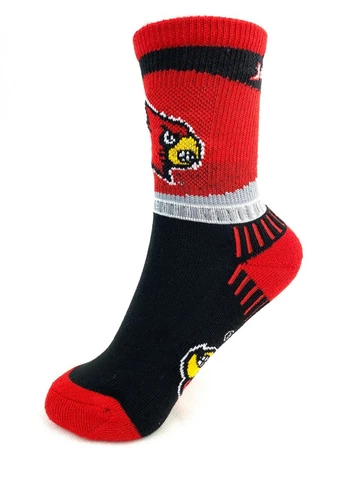 Louisville Cardinals Red & Black Sport Big Deuce Youth Socks Cover