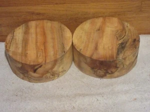 2PC SPALTED MISSOURI RED SYCAMORE TURNING WOOD BOWL BLANK - Picture 1 of 1