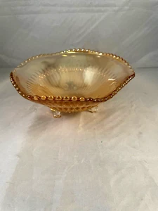 Marigold Carnival Glass Bowl - Jeanette Anniversary -6" - Picture 1 of 6