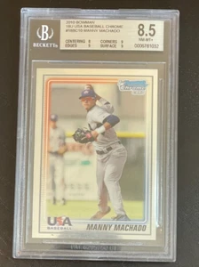 2010 Bowman 1st USA Baseball Chrome MANNY MACHADO BGS 8.5 RC Padres - Picture 1 of 4