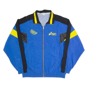 Chaqueta De Pista Para Hombre Vintage ASICS Con Forro De Malla Azul Años 90 L - Imagen 1 de 6