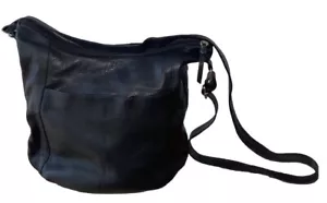 Great American Leather Works Black Leather Hobo Crossbody Bag - Picture 1 of 20