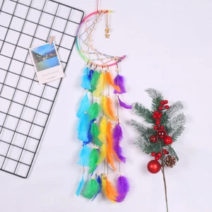 LED Light Dream Catcher Handmade Colorful Feathers Wall Hanging Home Decor Gifts - Picture 1 of 16