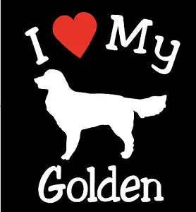 Pair of I Love My Dog GOLDEN RETRIEVER Pet Car Decals Stickers USA Made - Picture 1 of 1