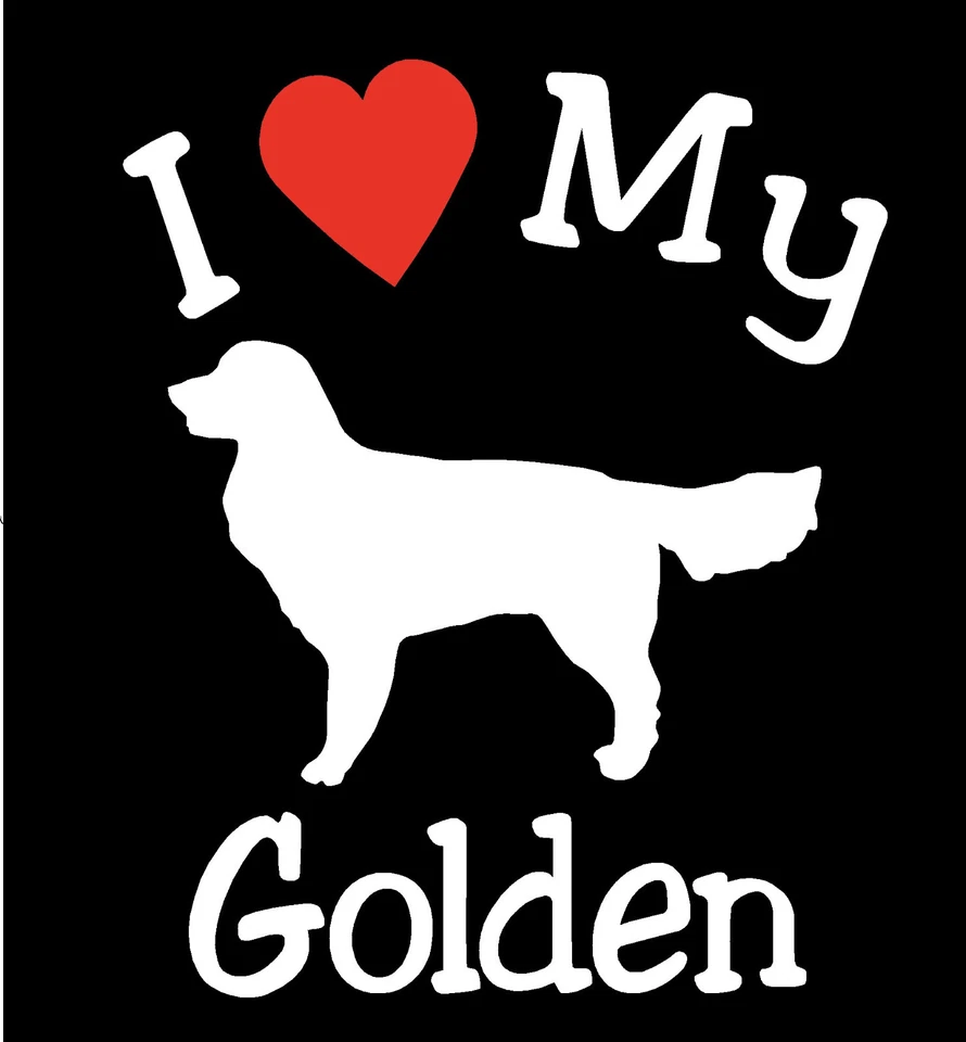 Par de calcomanías adhesivas I Love My Dog GOLDEN RETRIEVER para coche de mascotas hechas en EE. UU. Foto 1 de 1