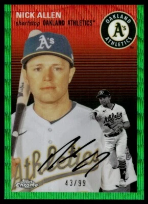 2023 Topps Chrome Platinum GREEN Nick Allen /99 Oakland Athletics #381 - Image 1 of 2
