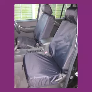 Tailored Waterproof Front Pair Black Seat Covers Fits Nissan Navara 2005-2016 - Picture 1 of 2