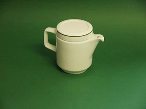 DDR Kännchen Kaffeekanne klein weiß Rationell Mitropa 0,5 l Liter Porzellan grün - Bild 1 von 1