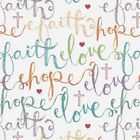 Religious - Cross Hope Love Faith Bible Fabric, 1 Yard Fabric Cut, 100% Cotton