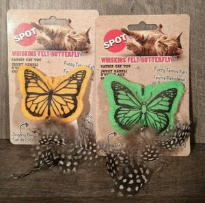 Juguete Mariposa Fieltro Batidor Punto con Plumas Ético Gato Parte 52034 2 Colores - Imagen 1 de 4