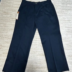 Haggar Men's Work to Weekend Pants Dark Navy 38x29 Classic Fit No Iron Cotton - Picture 1 of 16