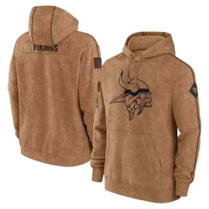 Sudadera con capucha térmica lateral Minnesota Salute to Service marrón 2023 para hombre - Imagen 1 de 5