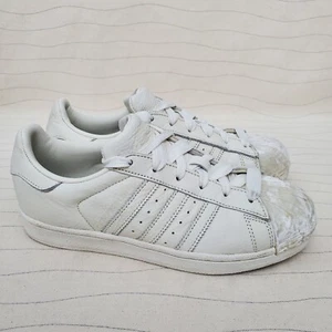 Adidas Womens Original Superstar Leather Velvet Toe OffWhite Beige CG6010 Sz 6.5 - Picture 1 of 11