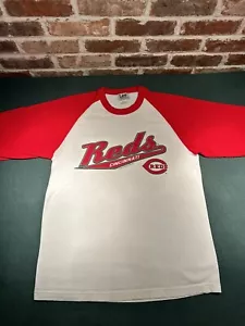 Vintage Y2K Cincinnati Reds Lee Sport 3/4 Sleeve Baseball Shirt Size Medium - Picture 1 of 9