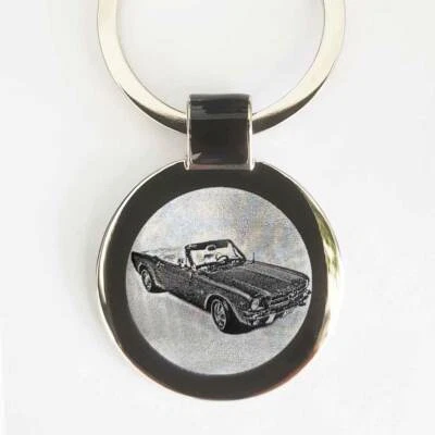 Mustang Cabrio Gravur Schlüsselanhänger Mustang Cabrio 1965 Fotogravur & Text - Bild 1 von 3