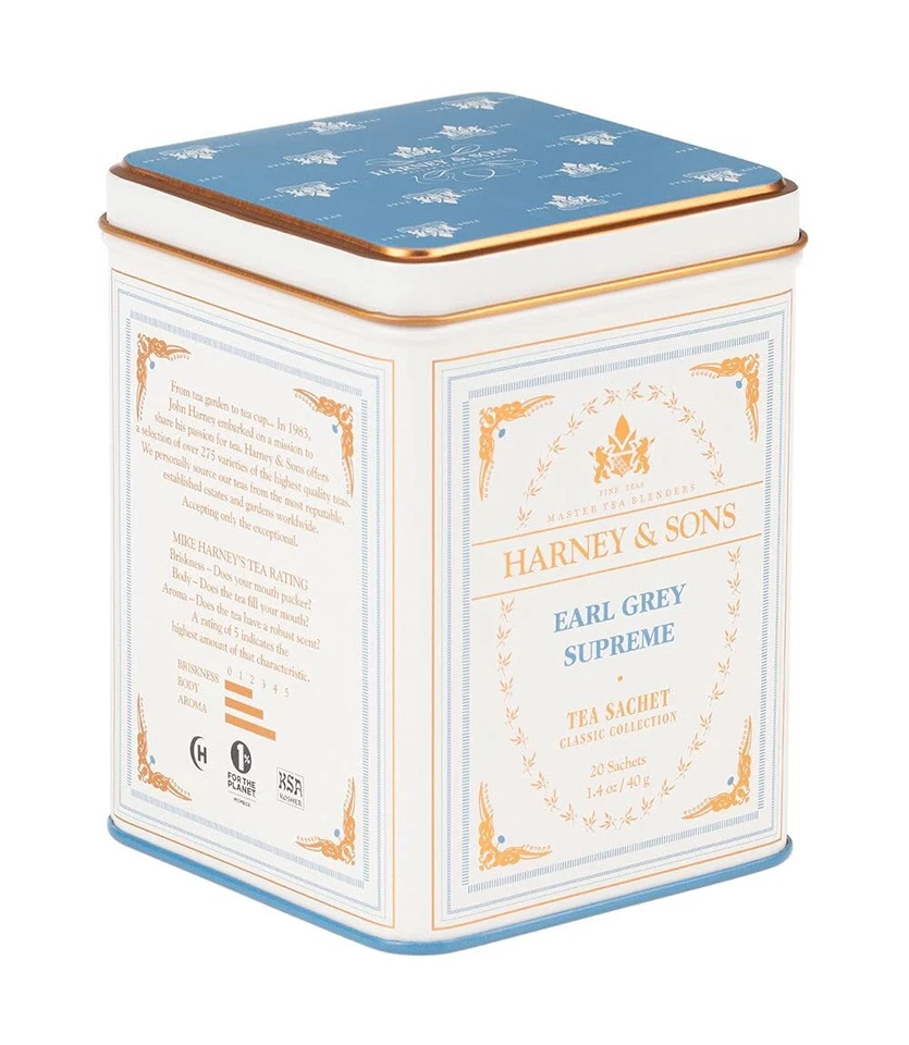 Harney & Sons Classic Earl Grey Supreme Tea - 20 Sachet Tin