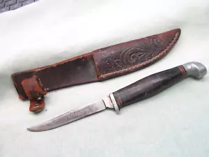 Vtg. Kinfolks USA Small Fixed Blade model 333 Bird & Trout Knife w/ Sheath - Picture 1 of 24