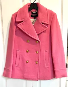 NWT J Crew 12 Petite heather peony pink majesty wool blend peacoat F6615 - Picture 1 of 5