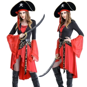 Adult Women Pirate Costume Fancy Dress Halloween Party Role Play Outfits Gift - Picture 1 of 8