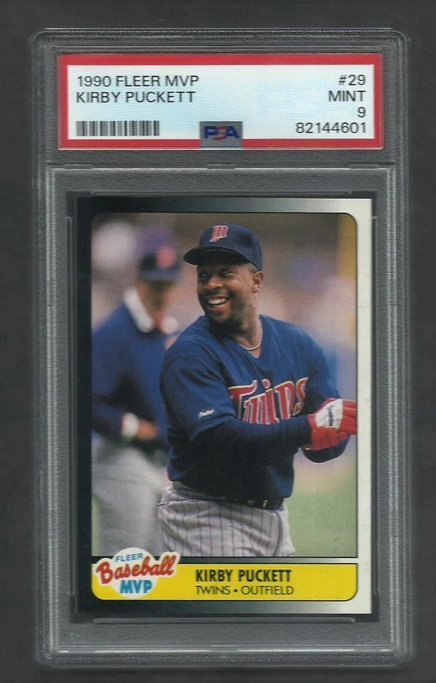 PSA 9 MINT KIRBY PUCKETT 1990 FLEER MVP #29 - Image 1 of 1
