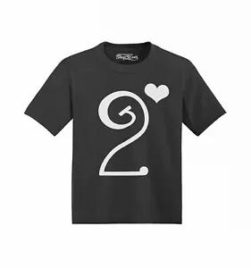Second Birthday Outfit Heart Toddler Cotton T-Shirt Cute 2 Year Old Shirts - Picture 1 of 19