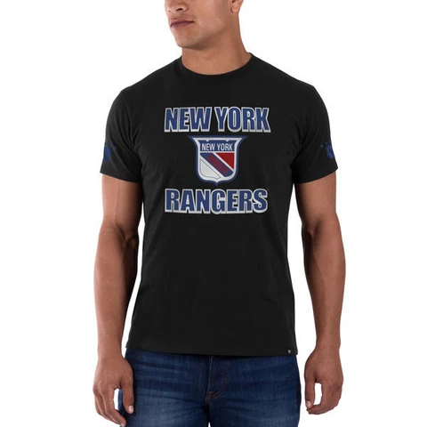 New York Rangers '47 Brand Black Sure Shot Classic T-Shirt Cover