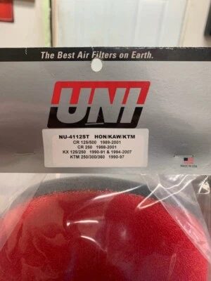 Honda CR 500 250 125 R Air Filter With Oil Rechargeable Filter 1988 1995 2000 - Image 1 of 3