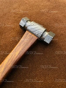 Custom Handmade Damascus Steel Viking Hexagonal Hammer, Birthday Gift  - Picture 1 of 12