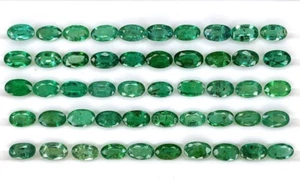 2 piezas piedras preciosas ovaladas de esmeralda natural de Zambia de 5x3 mm para hacer joyas - Imagen 1 de 5
