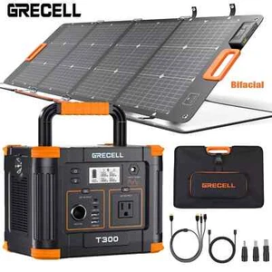 GRECELL 300W Power Station Portable Solar Generator/ 120W Foldable Solar Panel - Picture 1 of 74