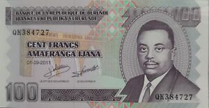 Burundi 2011 100 Francs Note QK 384727