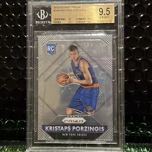 Kristaps Porzingis 2015-16 Prizm Rookie Card RC #348 BGA 9.5 GEM MINT Knicks - Picture 1 of 3