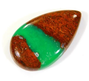 42 Ct Natural Chrysoprase Pear Cabochon Opaque Gemstone  37x22x7 mm CD=0135 - Picture 1 of 7