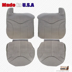 Fits 1999 2000 2001 2002 GMC Sierra Front Driver Passenger Cloth Seat Cover Gray - Picture 1 of 18