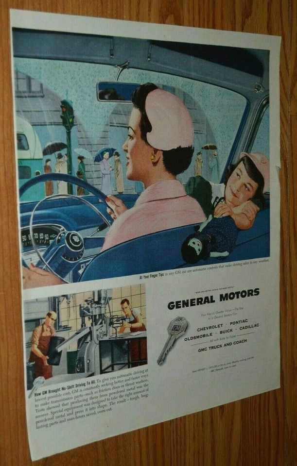GM 1952 anuncio original gran impreso 52 Cadillac Chevy Buick Pontiac Foto 1 de 1