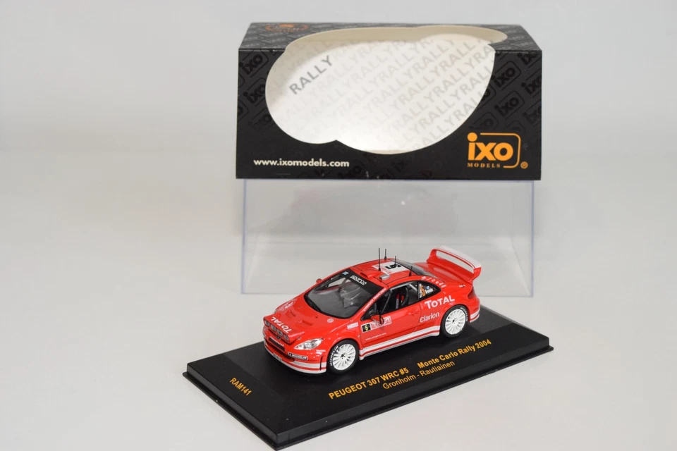 B21 1:43 IXO RAM141 PEUGEOT 307 WRC #5 MONTE CARLO 2004 GRONHOLM RAUTIAINEN SIN USAR, EN CAJA Foto 1 de 4