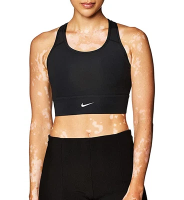 NIKE Women's [S] Padded Medium Support Sports/Yoga/Gym Bra, Black, CZ4496-010 - Image 1 of 3