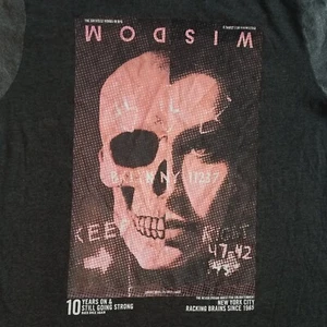 Mens Wisdom Skull Tshirt Greatest minds in NYC Tshirt Pink Grey Cotton Blend 3XL - Picture 1 of 12