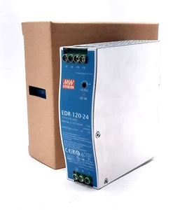 Mean Well EDR-120-24 Enclosed AC-DC Power Supply 90-240VAC, 24VDC 5A, 120W  - Picture 1 of 5