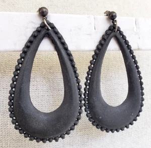 Vintage Boho anthrazitgrau Träne Ohrhänger 2-5/8" - Bild 1 von 6