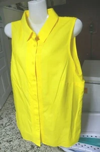 Coldwater Creek Damen bügelfrei ärmellos Biesen YL & WT Bluse Top Gr. M10-12 - Bild 1 von 7