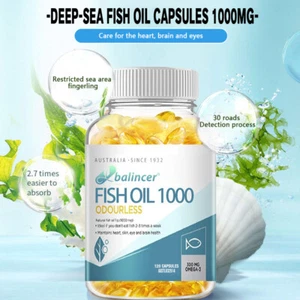 Aceite de pescado Omega 3 2000 mg - proporciona 360 mg EPA y 240 mg DHA - visión cerebral corazón - Imagen 1 de 10