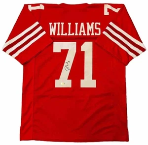 TRENT WILLIAMS SIGNED AUTOGRAPHED PRO STYLE RED JERSEY 49ERS BECKETT BAS COA - Picture 1 of 1