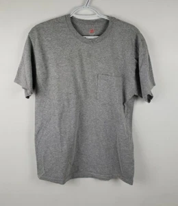 Hanes Comfort Blend T-Shirt Short Sleeve Gray Front Pocket Mens Size M - Picture 1 of 7