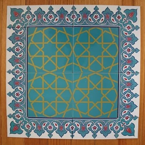 Juego de paneles de azulejos turcos Iznik Design, 16 piezas característica de pared - Splashback - combo 37 - Imagen 1 de 3