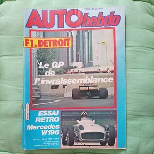 Auto Hebdo 321 1982 F1 GP Detroit usa Mercedes Benz W196 500 miles Indianapolis - Picture 1 of 2