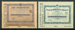 French Polynesia Stamps 2020 MNH Historical Stock Certificates 2v Set - Picture 1 of 1