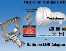 Kathrein Astro LNB Adapter + Opticum Single LNB für 1 Teilnehmer SAT HDTV 3D HQ