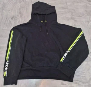 DKNY Felpa con Cappuccio Giacca Pullover, Nero, Taglia XXL, Preloved, Sport, Casual Boxie - Foto 1 di 8