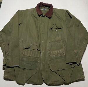 VINTAGE Hinson Bodyguard Jacket Size 46 Brown Canvas Hunting Shooting 50s AM2